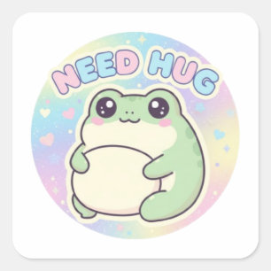 Need Hug Frosch Aufkleber Süßer Selbstumarmungsfro