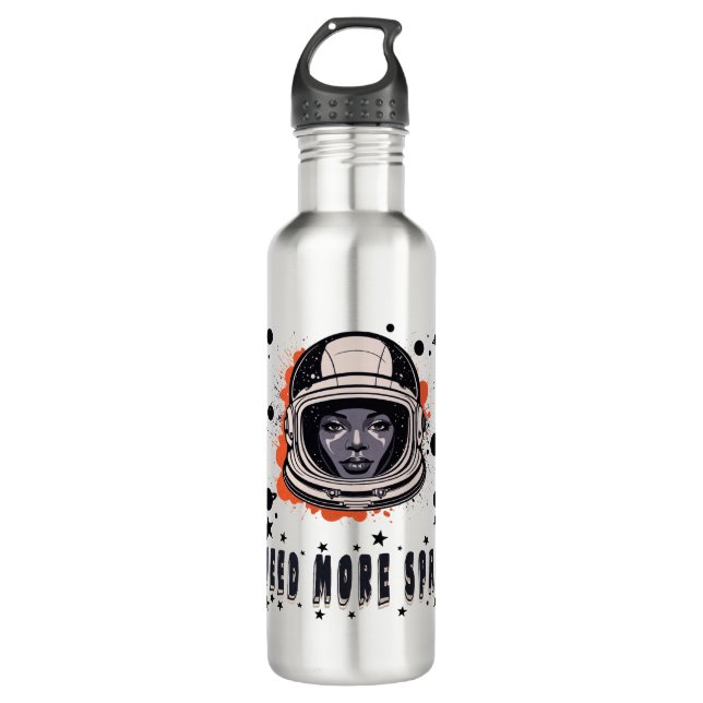 Need More Space – Astronaut Water Bottle Edelstahlflasche (Vorderseite)