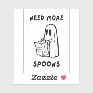 'Need More Spoons' Funny Spoonie Community Sticker