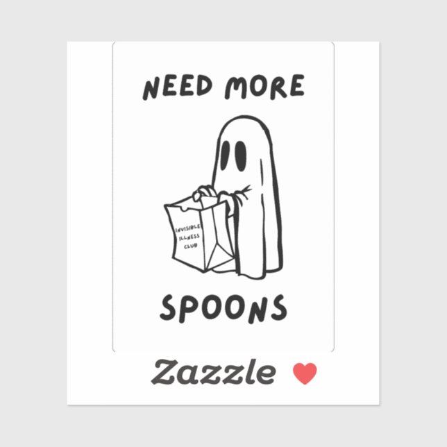 'Need More Spoons' Funny Spoonie Community Sticker (Blatt)