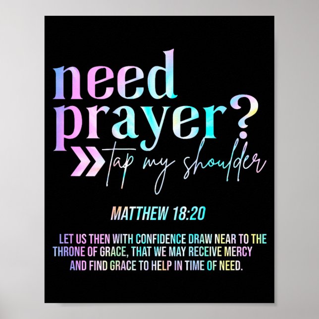 Need Prayer Tap My Shoulder Christian Men Women (o Poster (Vorne)