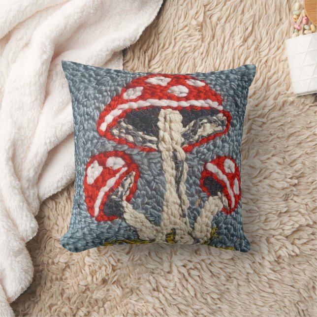 NEEDLE PUNCH MUSHROOM PILLOW DESIGN KISSEN (Decke)