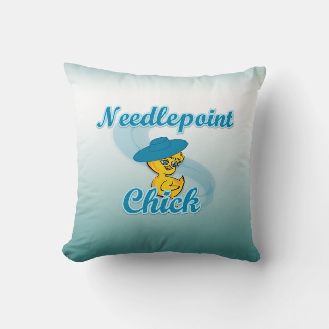 Needlepoint Chick #3 Kissen (Vorderseite)