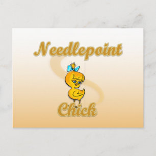 Needlepoint Chick Postkarte