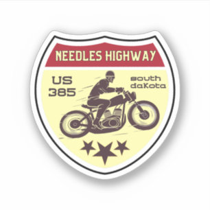 Needles Highway Motorrad-Roadtrip South Dakota Aufkleber