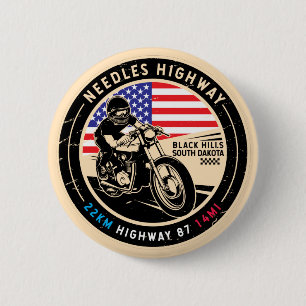 Needles Highway South Dakota Motorrad Button