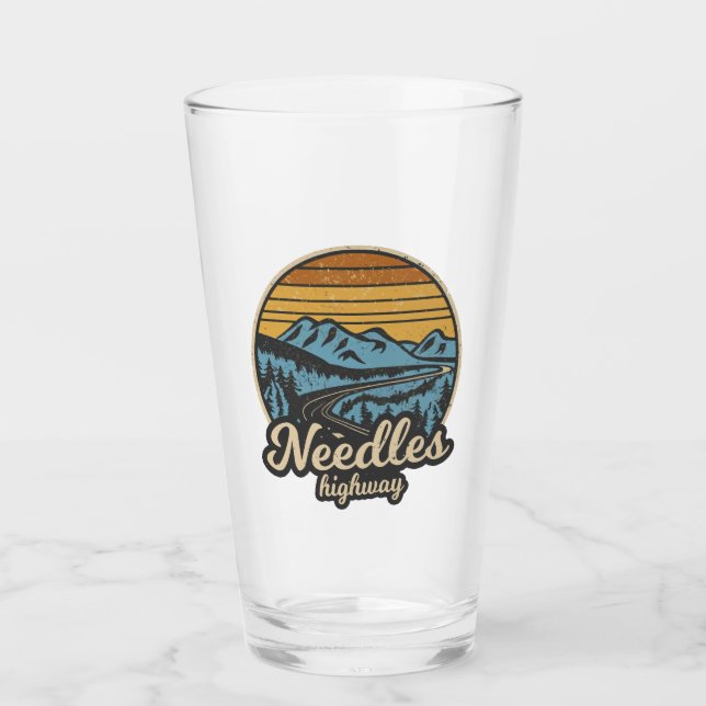 Needles Highway South Dakota Retro Glas (Vorderseite)