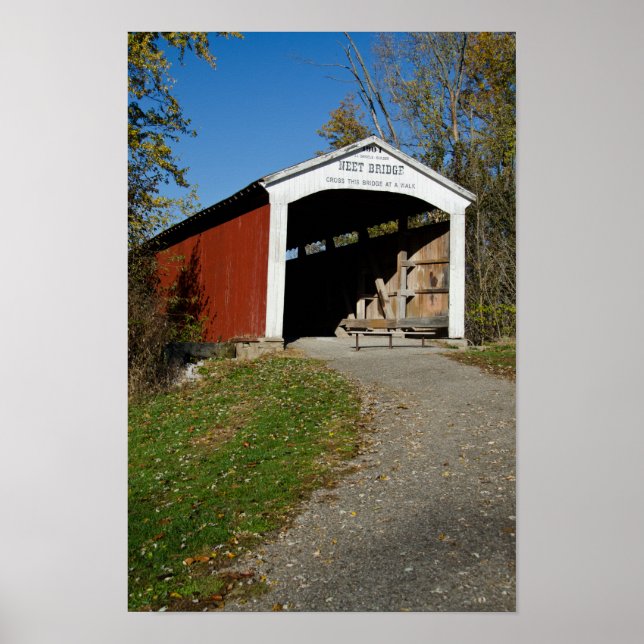 Neet Covered Bridge Parkplatz Landkreis IN Poster (Vorne)