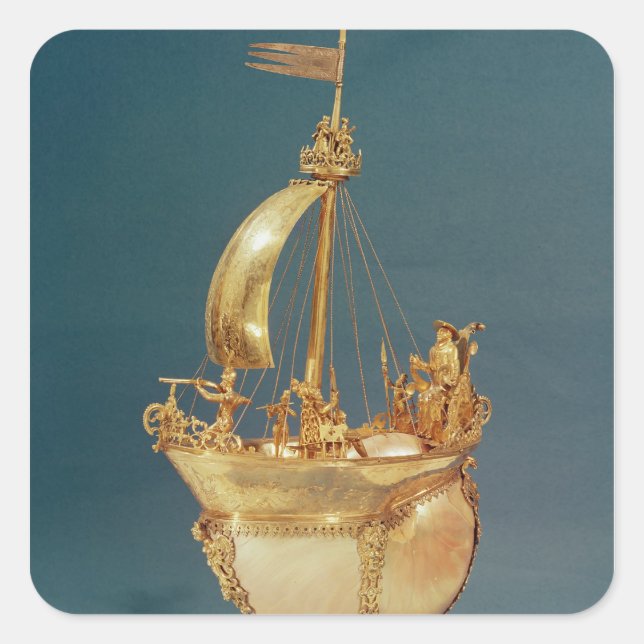 Nef gehört zum Kardinal de Lorraine, 1579 Quadratischer Aufkleber (Vorderseite)