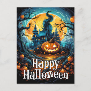 Nefarious Glows Happy Halloween Pumpkin Postkarte