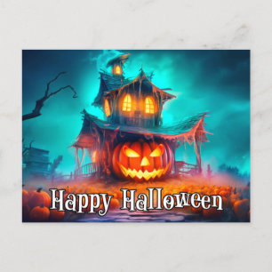 Nefarious Mad Pumpkin   Frohe Halloween Postkarte