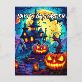 Nefarious Spooky Spuk House Halloween Postkarte
