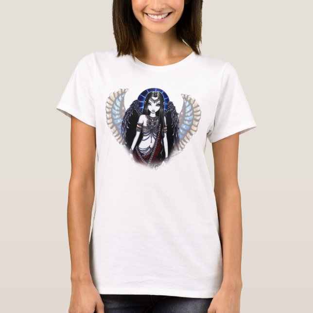 "Nefertari" ägyptischer Engels-BrownBabydoll T-Shirt (Vorderseite)