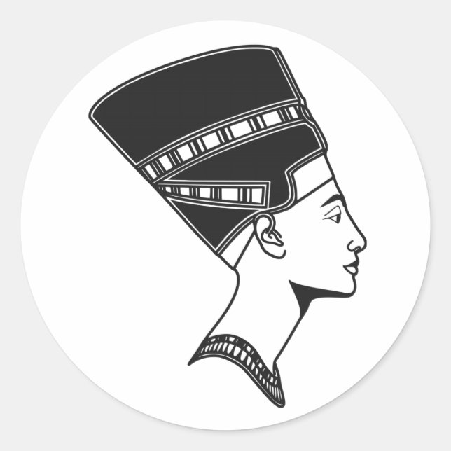 Nefertiti Ägyptische Königin Ägypten Geschichte Runder Aufkleber (Vorderseite)