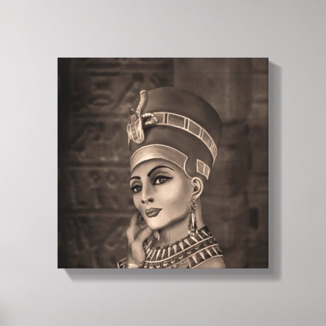 Nefertiti - die ägyptische Königin - Sepia Leinwanddruck (Vorderseite)