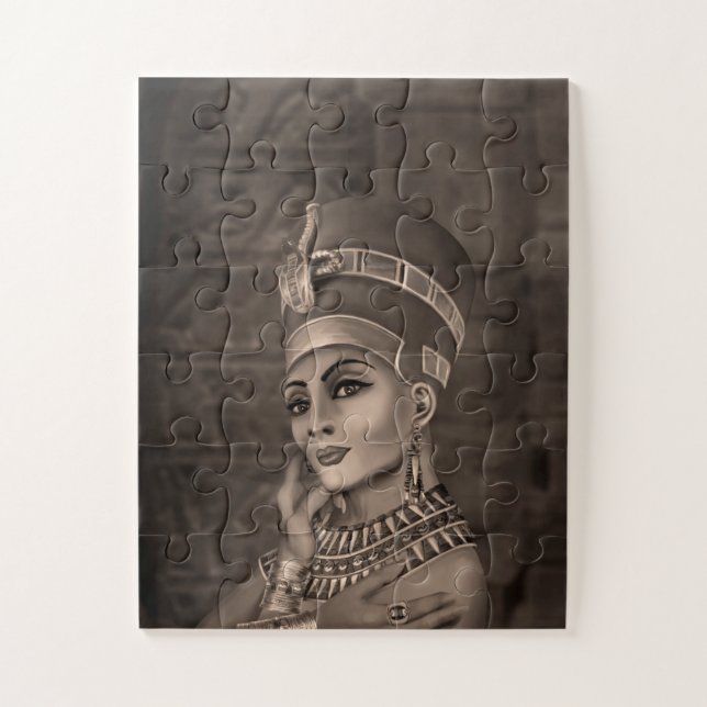 Nefertiti - die ägyptische Königin - Sepia Puzzle (Vertikal)