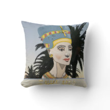 Nefertiti Farbporträt und Palmen