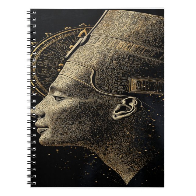 Nefertiti Moderne Silhouette Linienkunst Notizblock (Vorderseite)