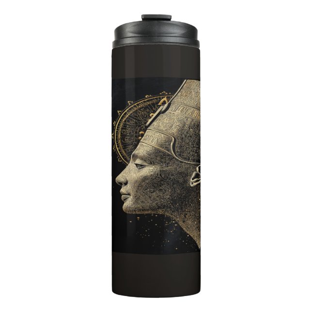 Nefertiti Moderne Silhouette Linienkunst  Thermosbecher (Vorderseite)