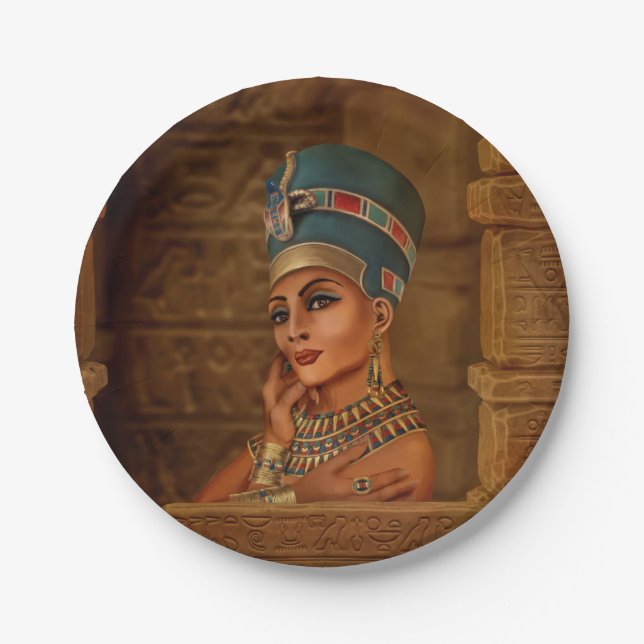 Nefertiti - Neferneferuaten die ägyptische Königin Pappteller (Vorderseite)