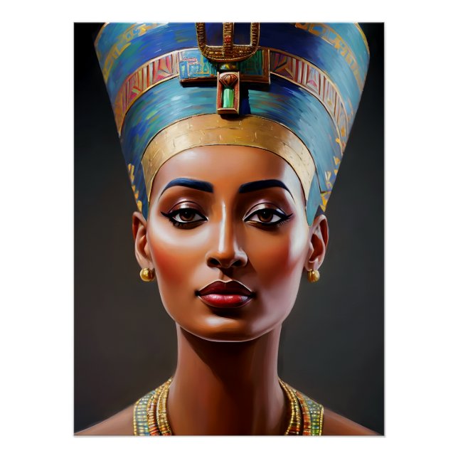 Nefertiti Portrait Originale Kunst Poster (Vorderseite)