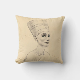 Nefertiti-Portrait zeichnend Papyrus aus dem alten Kissen