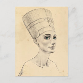 Nefertiti-Portrait zeichnend Papyrus aus dem alten Postkarte