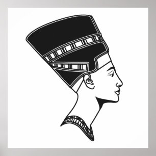 Nefertiti Vintage-Ikone PNG Clipart-Illustration Poster