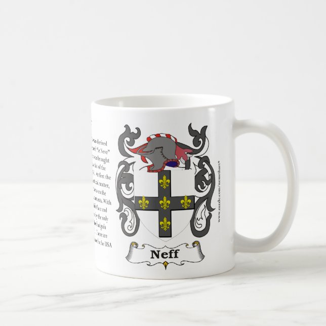 Neff, Ursprung, Bedeutung und das Wappen auf einer Tasse (Rechts)