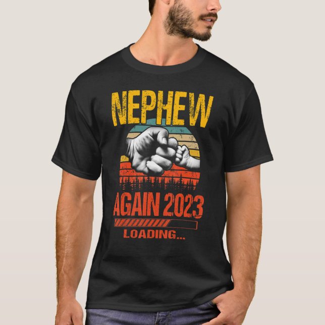 Neffe 2023 beladen Neuen Vater T-Shirt (Vorderseite)