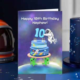 Neffe Alles Gute zum 10. Geburtstag Astronaut Karte