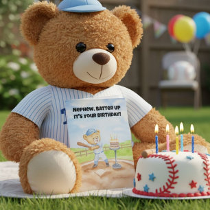 Neffe Alles Gute zum Geburtstag Baseball Teddybär Karte