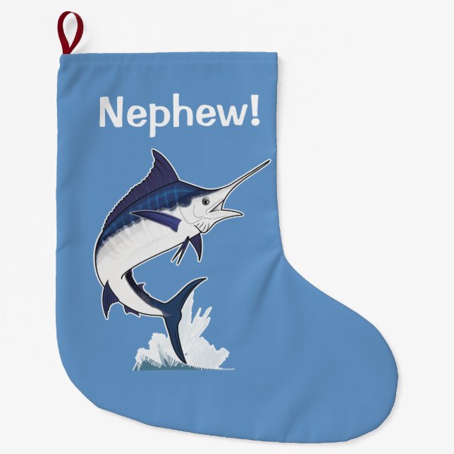 Neffe: Atlantischer blauer Speerfisch Großer Weihnachtsstrumpf (Vorderseite)
