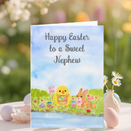 Neffe Frohe Ostern Baby Küken Karte