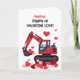 Neffe Valentinskonstruktionstrucker Herzen Karte