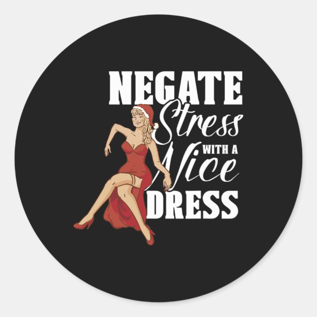 Negativ Stress mit einem schönen Kleid Stress Bewu Runder Aufkleber (Vorderseite)
