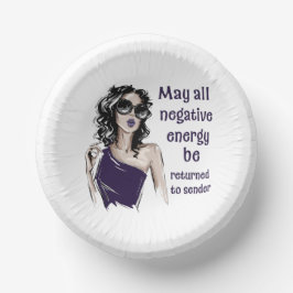 Negative Energie wird an Absender zurückgegeben Pappteller