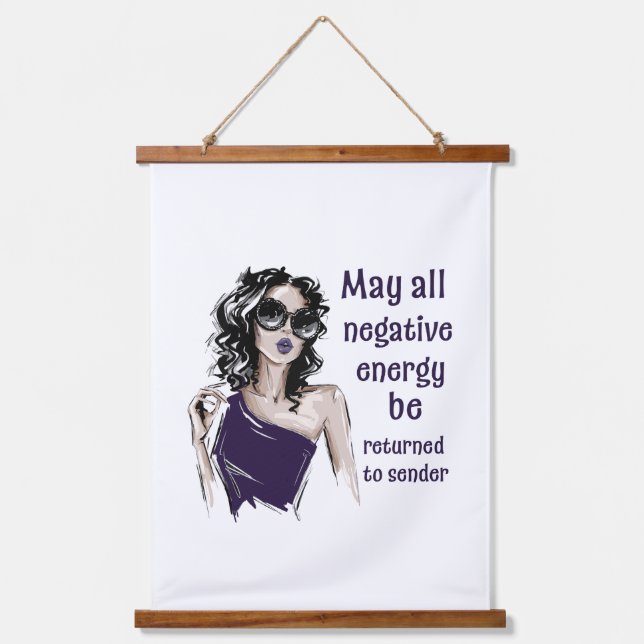 Negative Energie wird an Absender zurückgegeben Wandteppich Mit Holzrahmen (Vorderseite)