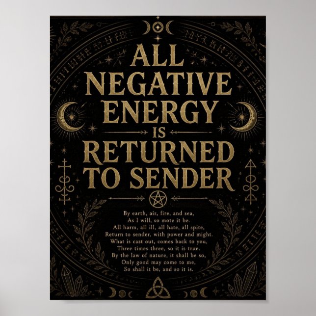 Negative Energie wird an den Absender zurückgegebe Poster (Vorne)