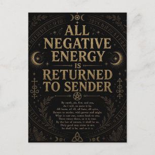 Negative Energie wird an den Absender zurückgegebe Postkarte