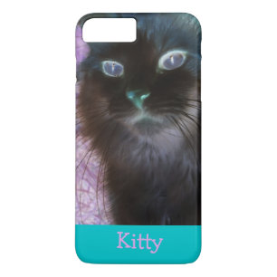 Negative Kitty in Aquamarin und rosa iPhone 7 Plus Case-Mate iPhone Hülle