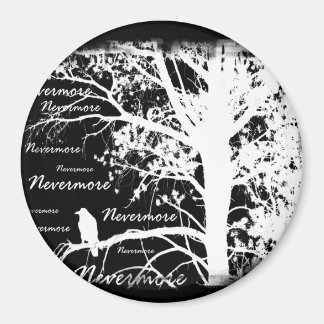 Negative Negative Nevermore Raven Silhouette Magnet