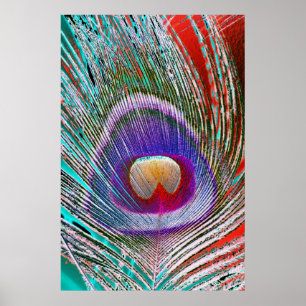 Negative Pfauenfeder Poster