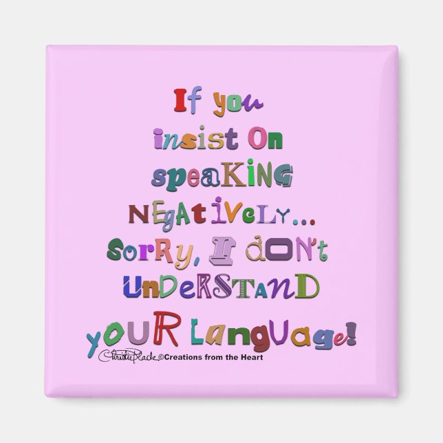 Negative Sprache Magnet (Vorne)