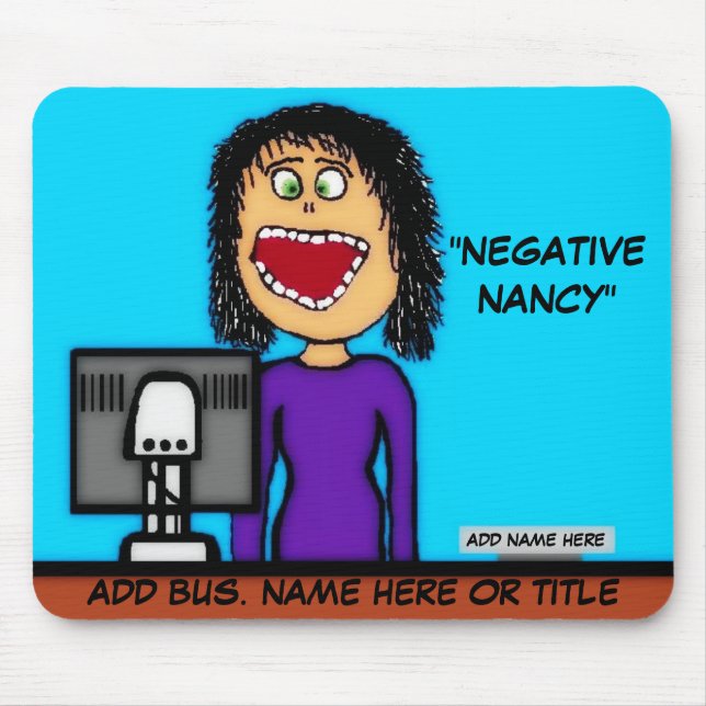 Negativer Nancy-Cartoon Mousepad (Vorne)