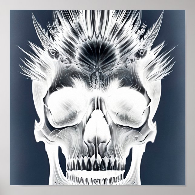 Negativer Stammesschädel Poster (Vorne)