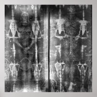 Negatives Foto Grabtuch von Turin Kreuzigung