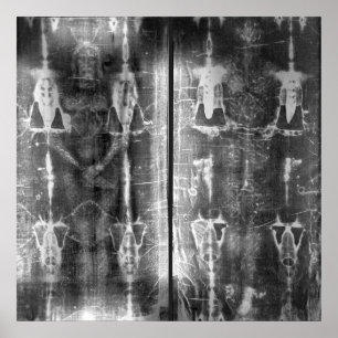 Negatives Foto Grabtuch von Turin Kreuzigung Poster