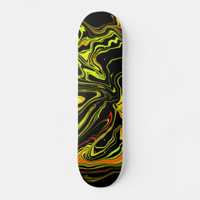 Negra con amarillo skateboard (Vorderseite)