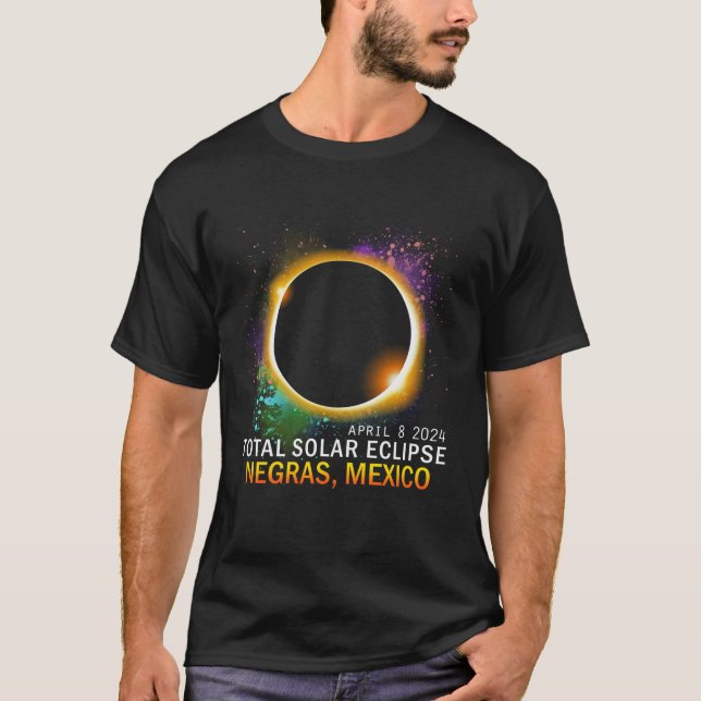 Negras Mexico Total Solar Eclipse 2024 T-Shirt (Vorderseite)